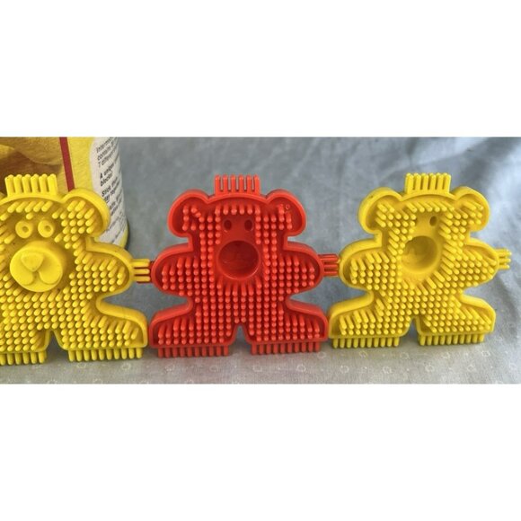 1976 Bristle Blocks Toy Set w/ Original Container + 6 Bristle Teddy Bears - Picture 10 of 11